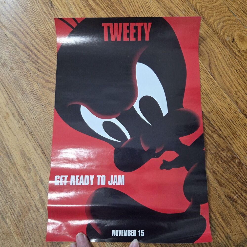 1996 Space Jam Tweety Bird Warner Bros Promo Poster 11x16 Get Ready to Jam
